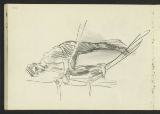 Man with Bare Torso Leaning on a Balustrade