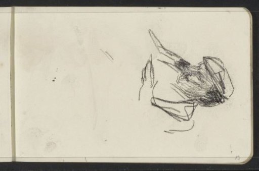 Figure study, possibly a man with a cap