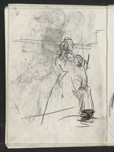 Standing woman with a hat next to a seated woman