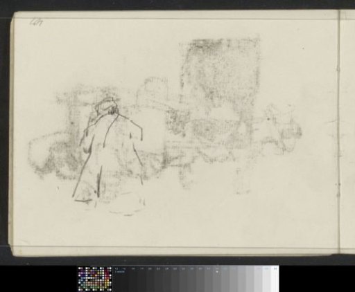 Standing figure, seen from behind