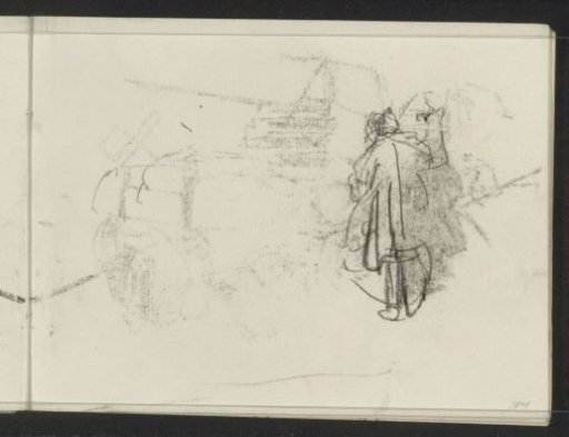 Standing man, seen from behind
