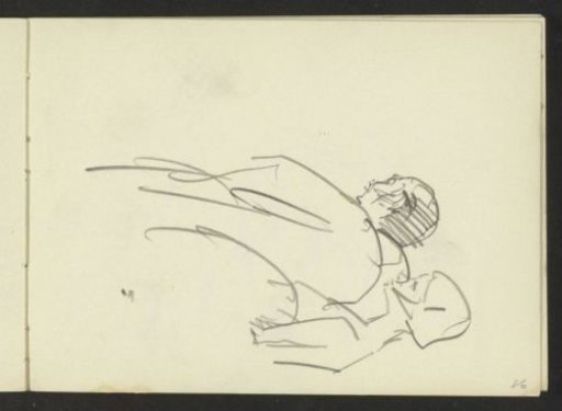 Standing man and woman, in profile