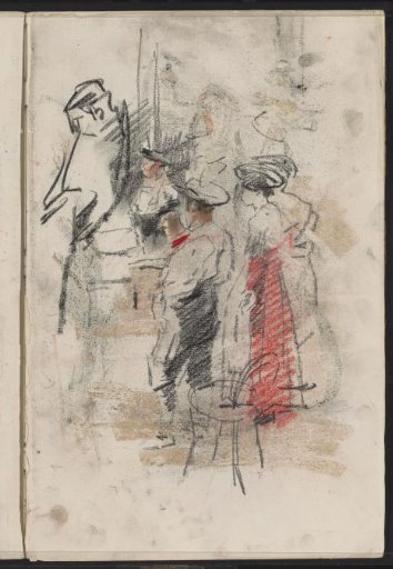 Standing Men and Women, Possibly at a Tribune