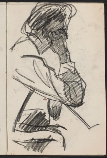 Seated man, in profile