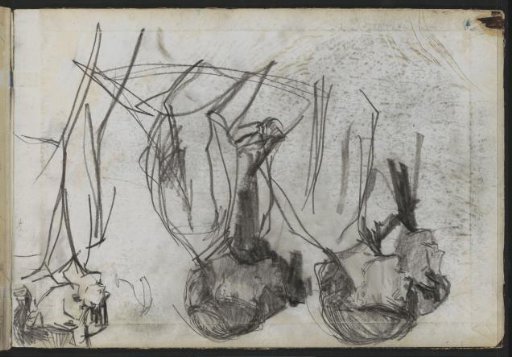 Three studies of two young women, in profile