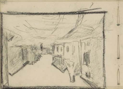 Figure on a village street