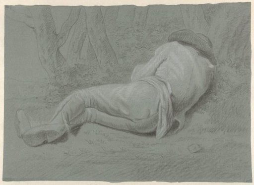 Man lying under trees