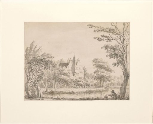 House Oudaan with an Angler in the Foreground