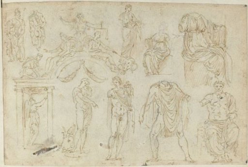 Sculptures, a Drawing and a Fresco
