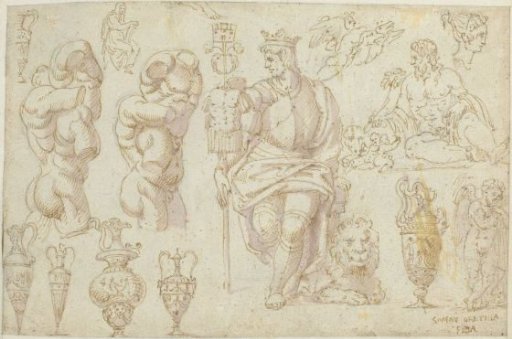 Sculptures, a Fresco and a Drawing
