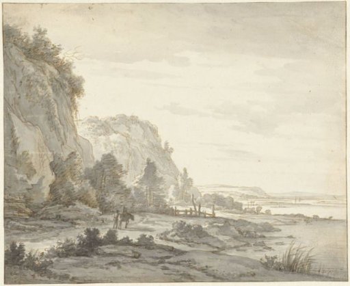 Wide river valley with steep mountains