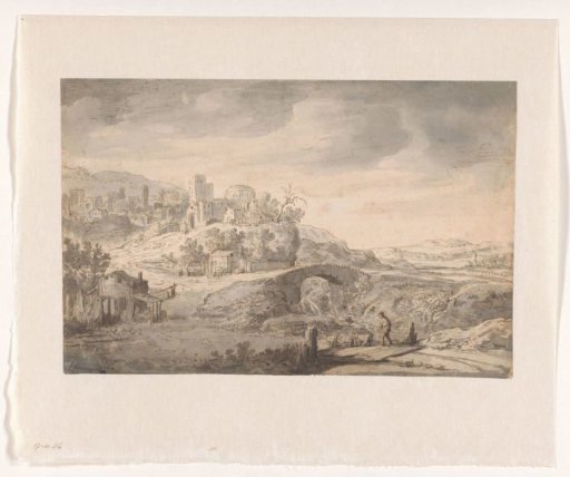 Landscape with a Town on a Hill and a Shepherd