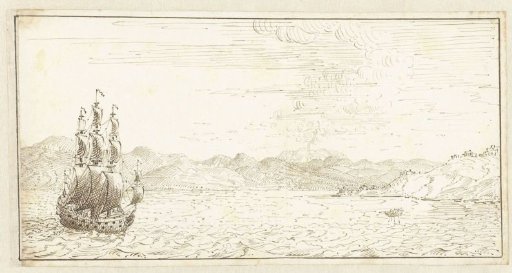 Ship lying off the coast of Sicily