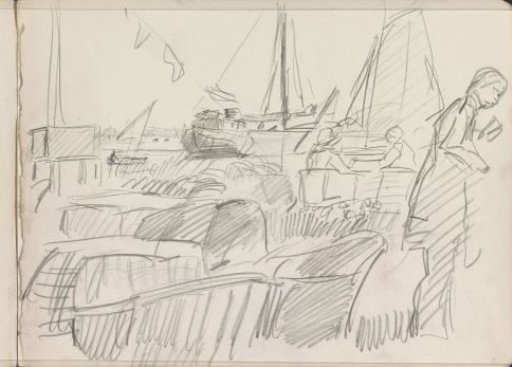 Café on a quay, possibly in Voorburg