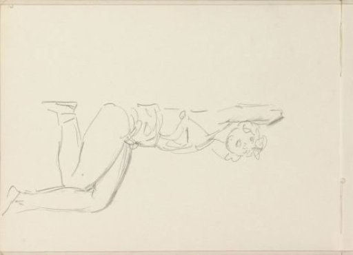 Reclining woman, possibly an acrobat