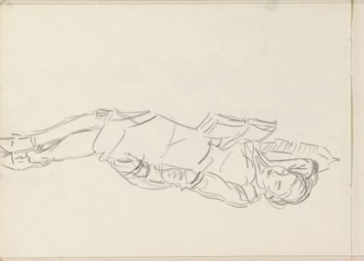 Reclining woman, reading
