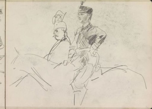 Two riders, possibly hussars