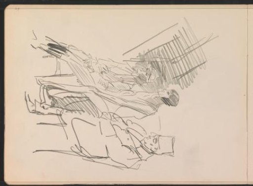 Three seated figures