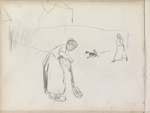 Woman with a broom