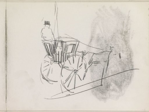 Horse-drawn cart with coachman