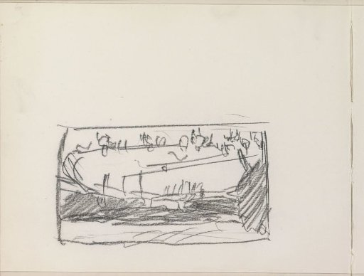 Composition study of a landscape, possibly with horses