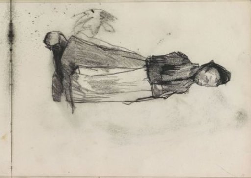 Standing girl in wooden shoes