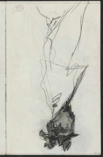 Standing Woman with Hat and Cape, in Profile