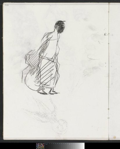 Standing Figure Before a Drumming Musician