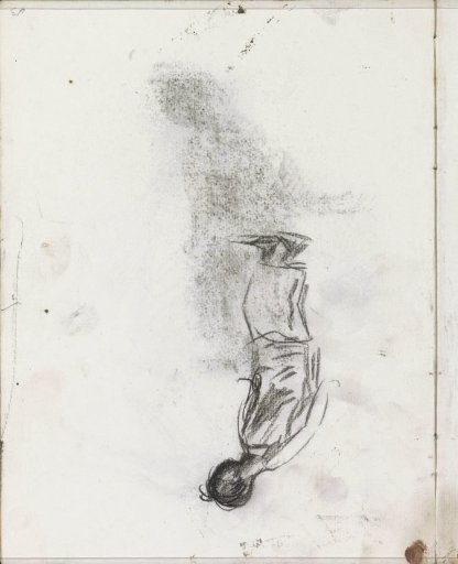 Figure Bending Forward, Possibly a Dancer