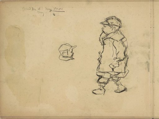 Boy with a cap and a boy's head