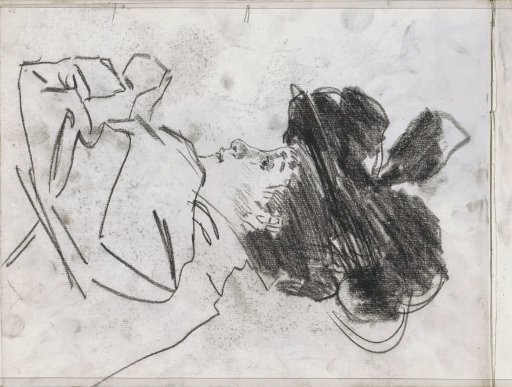 Woman with a hat, in profile