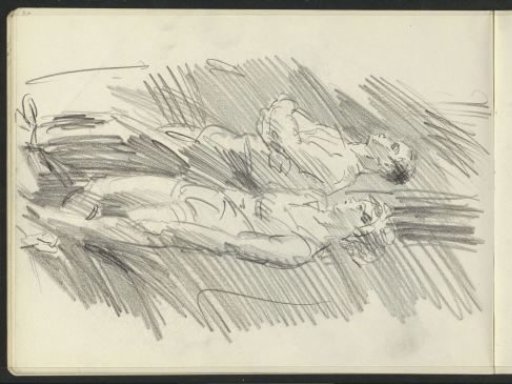 Two Standing Figures, Possibly Acrobats