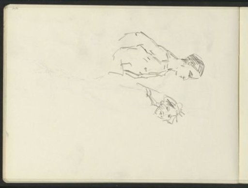 Woman's Head and a Man, in Profile