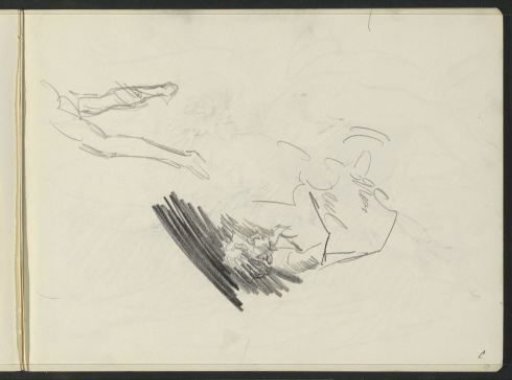 Study sheet with legs and a seated woman