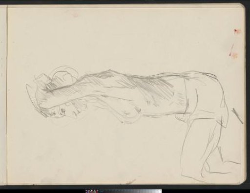 Seated woman with bare upper body