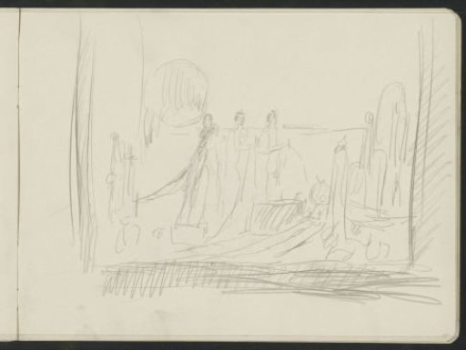 Figures on a stage