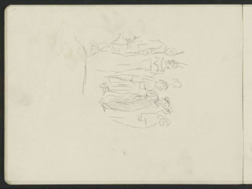 Group of figures, possibly in costume