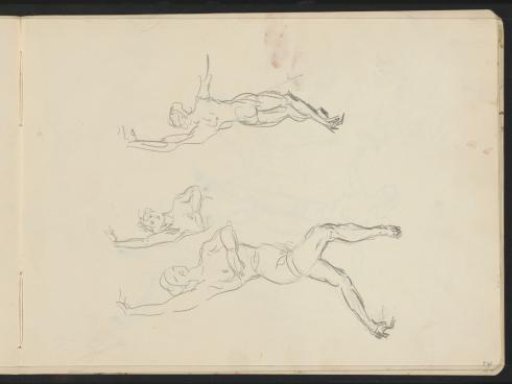 Three studies of a female nude, possibly dancing