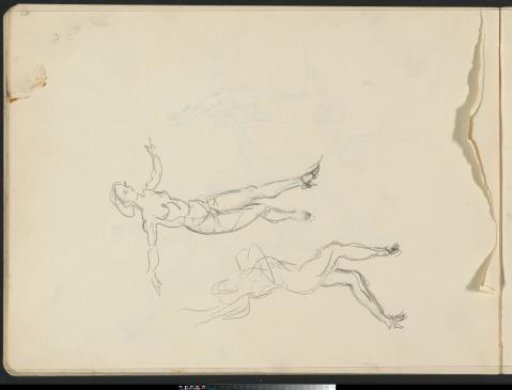 Two studies of a female nude, possibly dancing