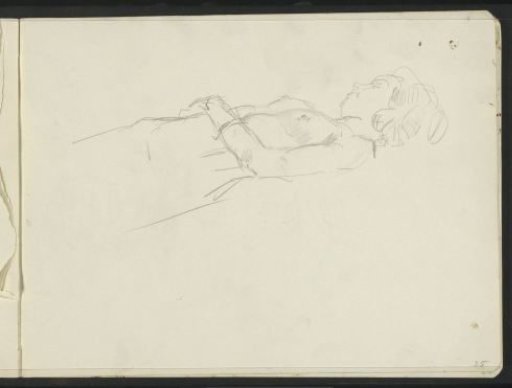 Standing or reclining woman with bare upper body