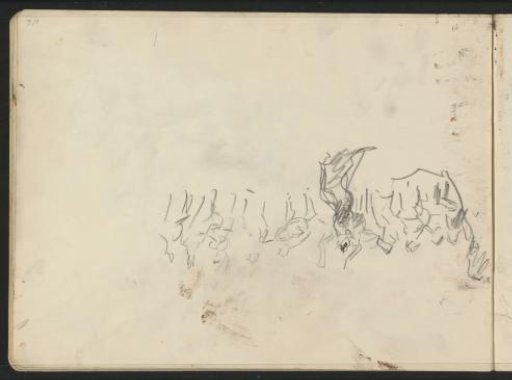 Group of figures, possibly a dancer before musicians