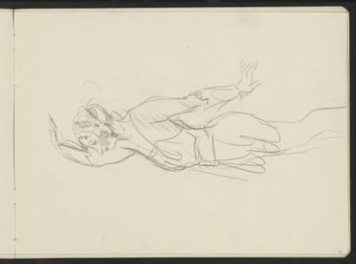Standing woman with raised arm
