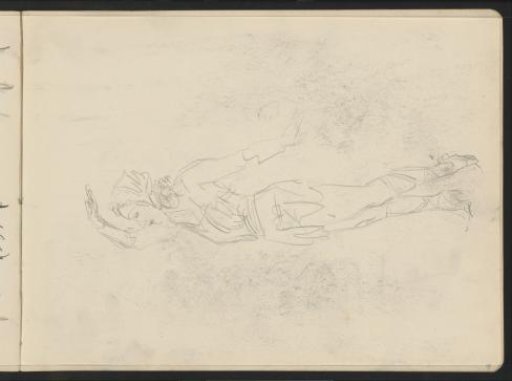 Standing woman with raised arm