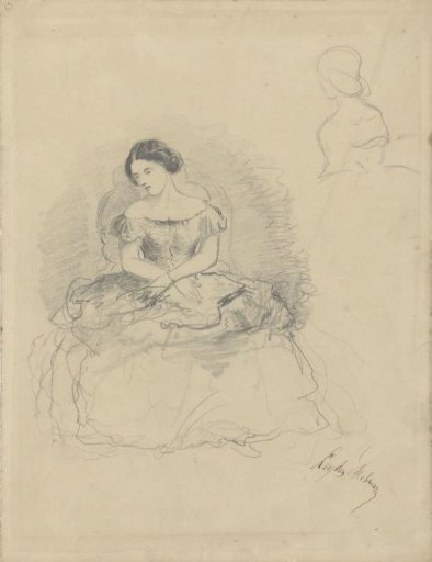 Seated lady, in evening dress