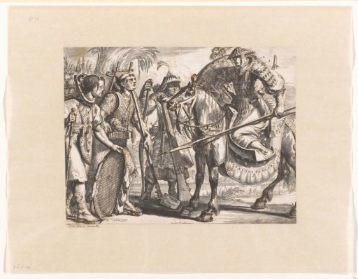 Japanese Soldiers Halting a Japanese Peasant Couple