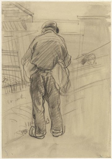 Study of a rope maker at work