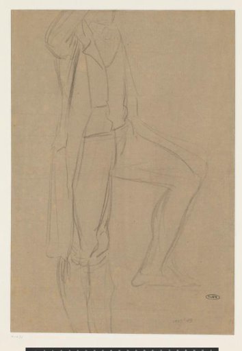 Standing man with raised left leg