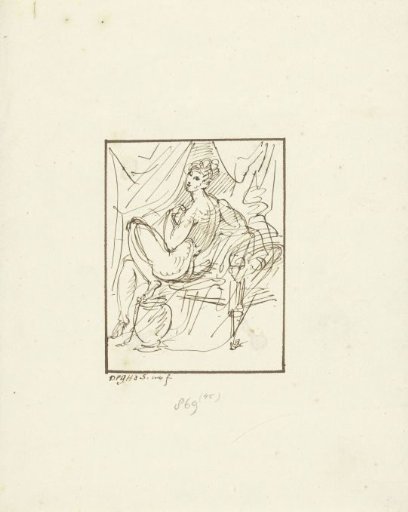 Woman seated on a chaise-longue