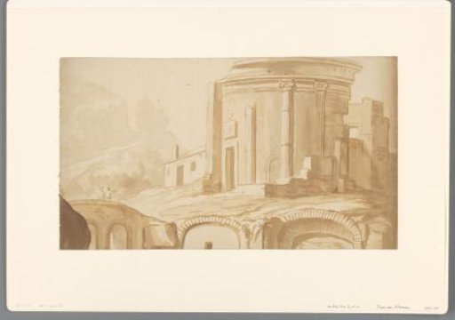 Italian landscape with temple ruin