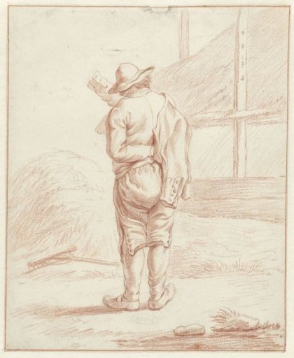 Standing peasant, seen from behind